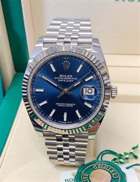 rolex datejust president blue dial|rolex datejust 41mm blue face.